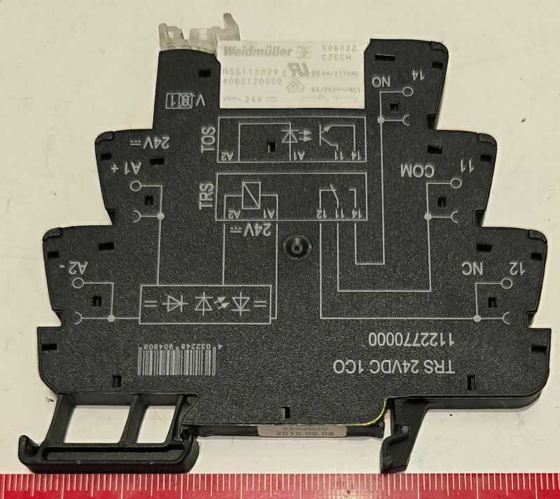 Relé+ patice WEIDMULLER TRS 24VDC 1CO  - 1122770000  .. použitý / used