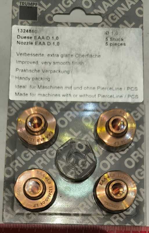 TRUMPF 1324860 - Standart nozzle 1,0mm /M12/EAA   .. balení 4ks za 395Kč