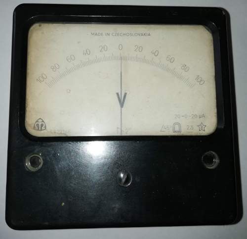 V metr METRA 100-0-100V (20-0-20uA) 110x110x60mm, starší   .. cena na dotaz / price on request