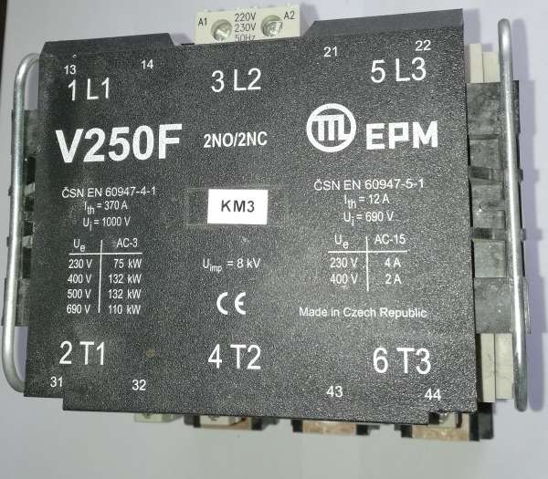 V250F 220-230V / 50Hz stykač 3-pólový