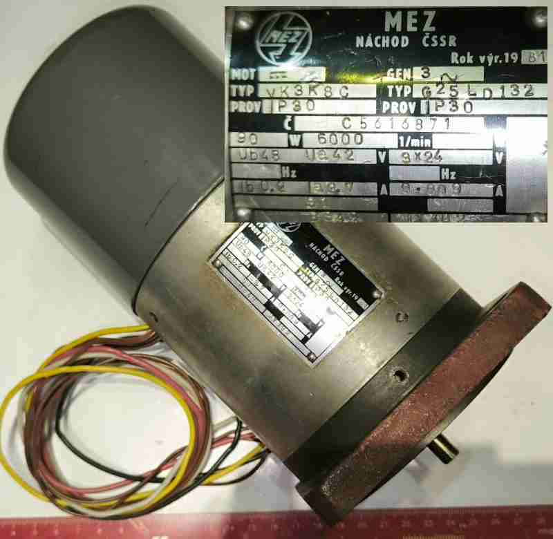 motor MEZ VK3K8C 90W 3x24V 6000/min, z demontáže, netestován .. cena na dotaz / price on request