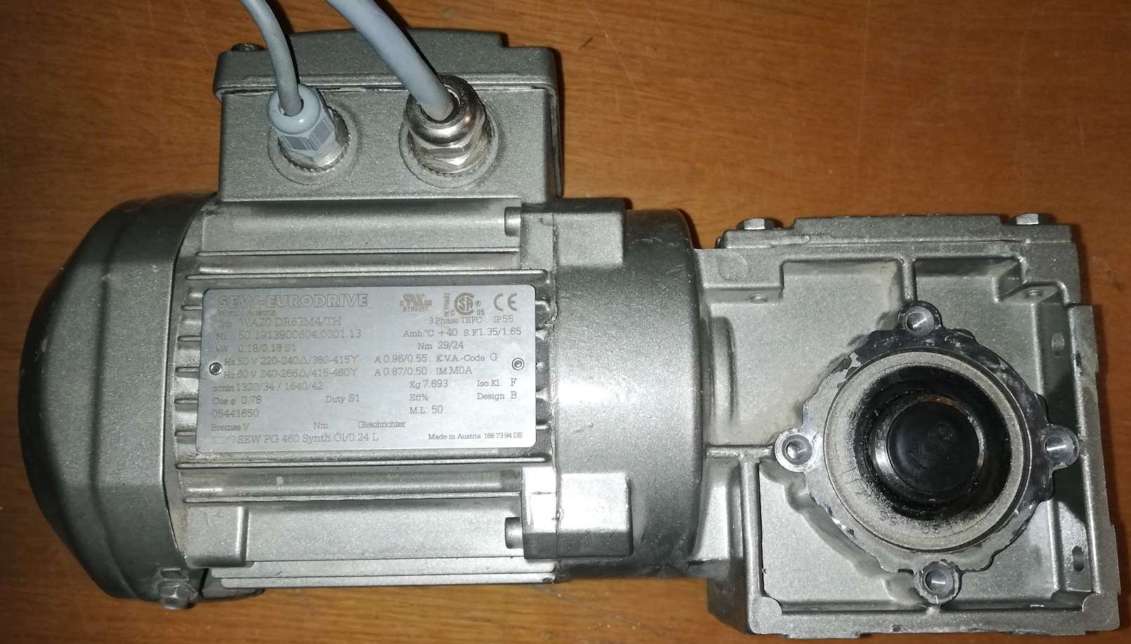 SEW 0,18 Kw 48 Min Gear Motor WA20 DR63M4  .. cena na dotaz / price on request