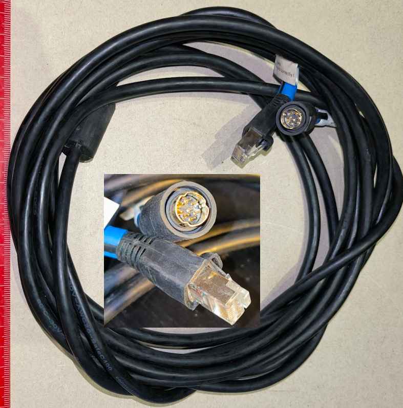 propojovací kábel, délka 5m,  RJ-45 na 8pin samec, dle foto  (027)