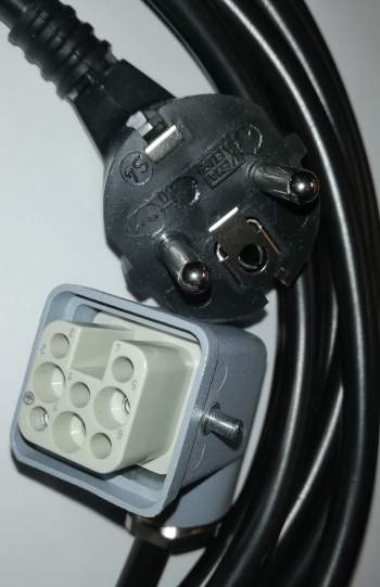 napájecí kabel 230V s průmyslovou koncovkou, délka 5m