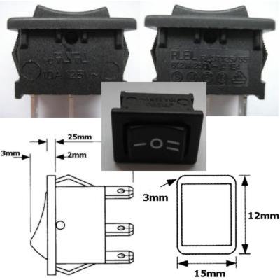 prepinac .. I-O-II 10A 125Vstr .. balení 50 ks za 99Kč