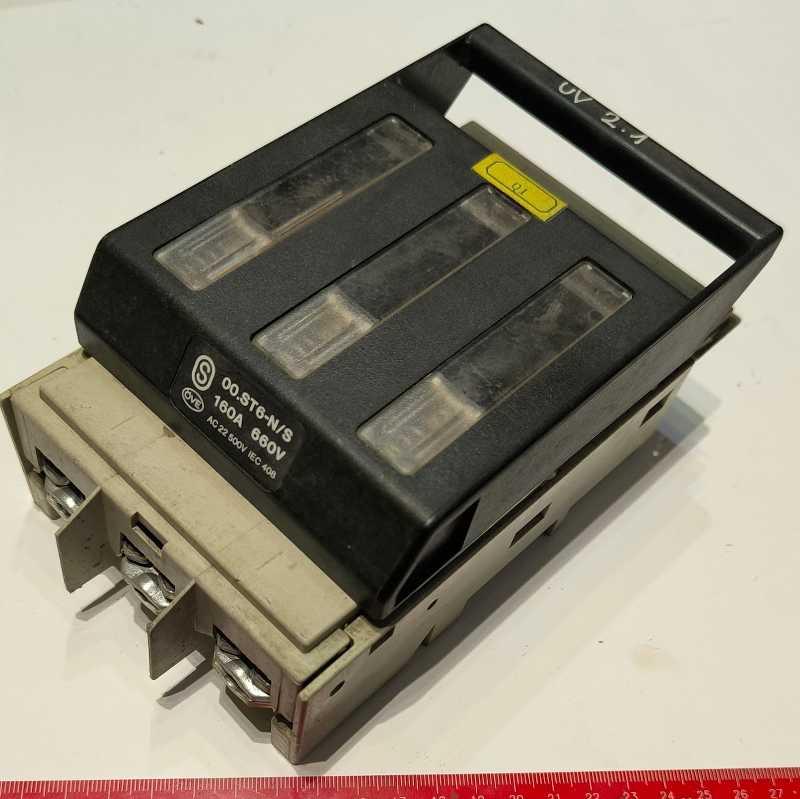 není skladem - pojistkový odpínač 00.ST6-N 3 x NH00: 20-160A .. použitý / used