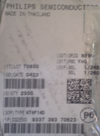 N74F14D - Hex inverter Schmitt trigger  .. balení 100ks za 100Kč