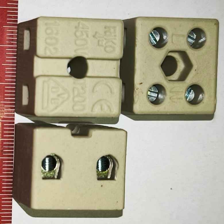 AK 2/15ST(2-1602-2/ST) keramické svorkovnice