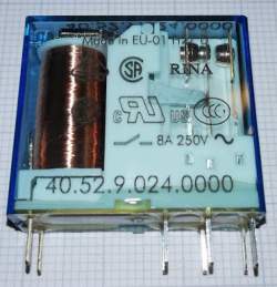 relé FINDER 40.52.9.024.0000 - Relé výkonové 24VDC 8A 2c 900R do DPS/objímka