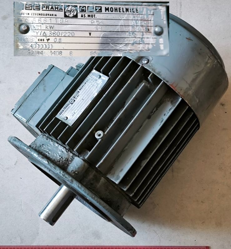 4AP90S-4 - MEZ - Elektromotor,  1,1kW,1410 ot, .. z demontáže, otestován