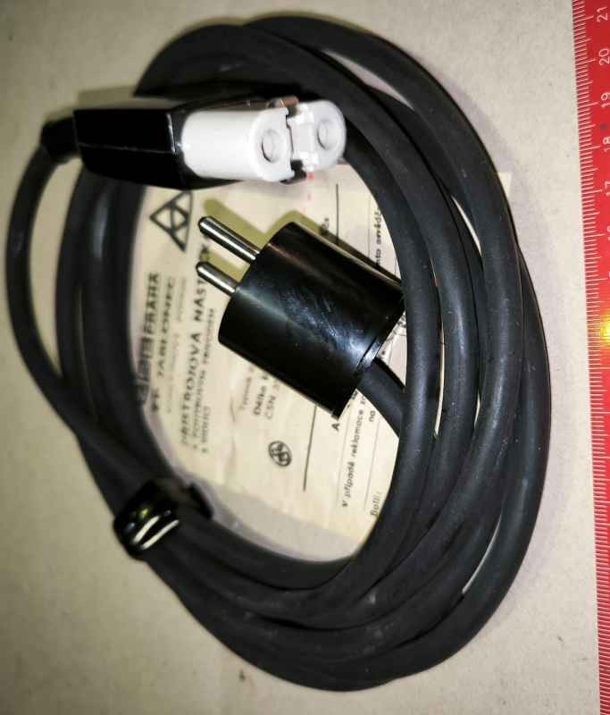 5553-27303/90 - Retro přístrojová nástrčka s pohyblivým přívodem a vidlicí, 10 A 250 V. Délka šňůry 3 m   .. cena na dotaz / price on request