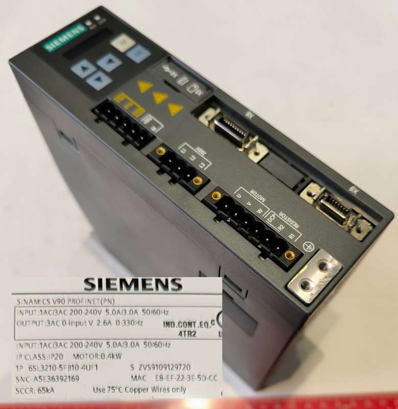 6SL3210-5FB10-4UF1 - 0.4 kW Servo Drive, 200 - 240 V, 1 Phase, 7.8 A, 240 V