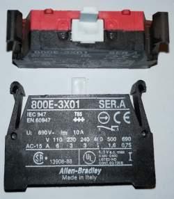 Allen Bradley 800E-3X01 Contact Block 800E3X01 red  .. cena na dotaz / price on request