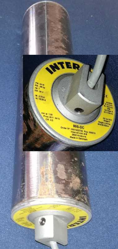80S-DC INTERROLL Drum motor 24V 44W  použitý / used