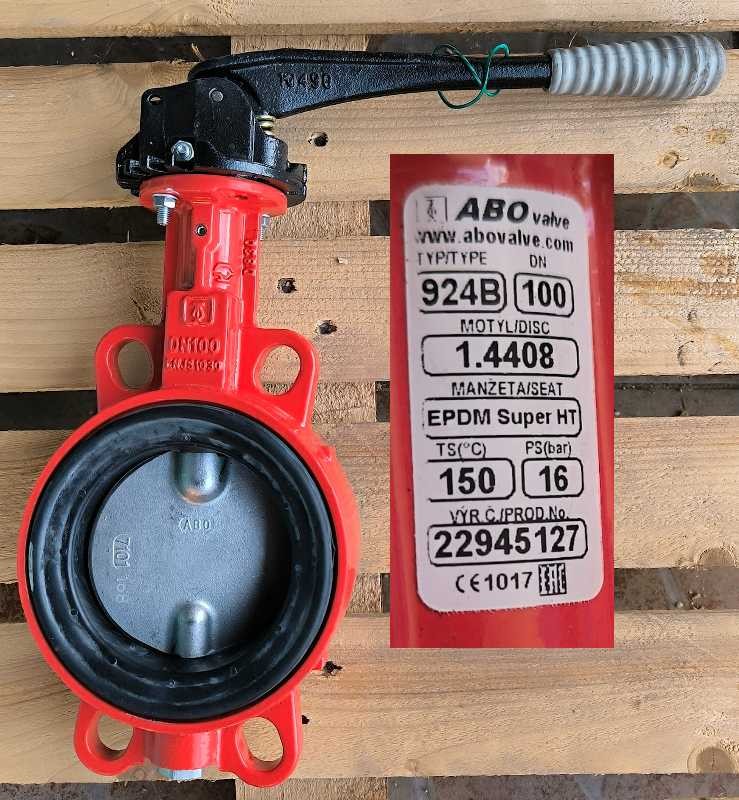 Mezipřírubová klapka pro vodu Abo Valve 924B100