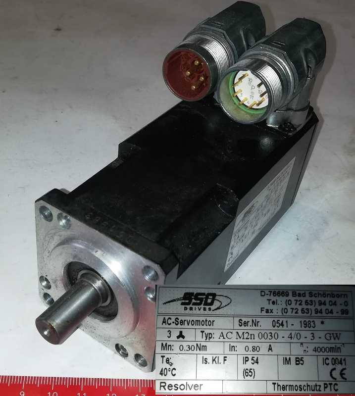 ACM2n0030-4/0-3-GW - 0.3Nm x 4000RPM x 230V AC Servo-Motor With Smooth Shaft & Resolver  .. použitý / used    .. cena na dotaz / price on request