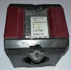 proudový transformátor MBS ASK 31.5 100A/5A