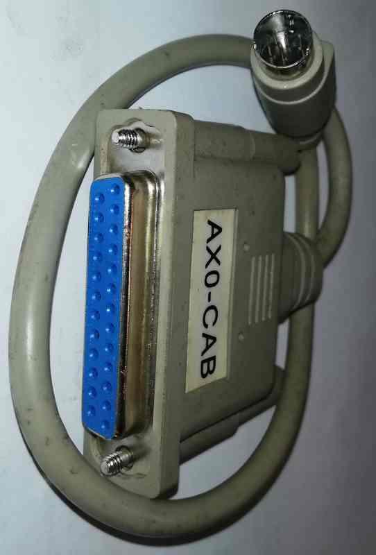 AX0-CAB  ... PLC programming data download cable for Mitsubishi FX0S / FX1S / FX0N / FX1N / FX2N / 3U  .. použitý / used ..   .. cena na dotaz / price on request
