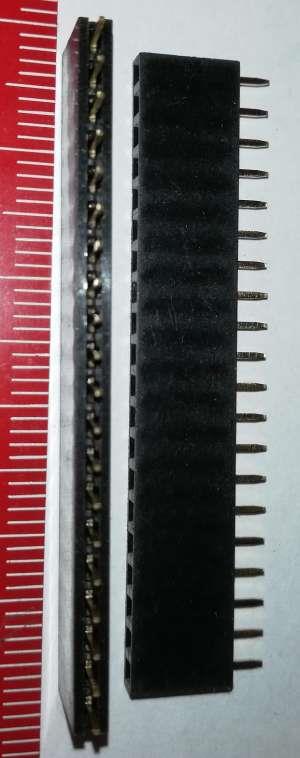 není skladem - BL820G - Dutinková lišta 1x20pin, rozteč 2,54mm ..  balení 36ks za 120Kč