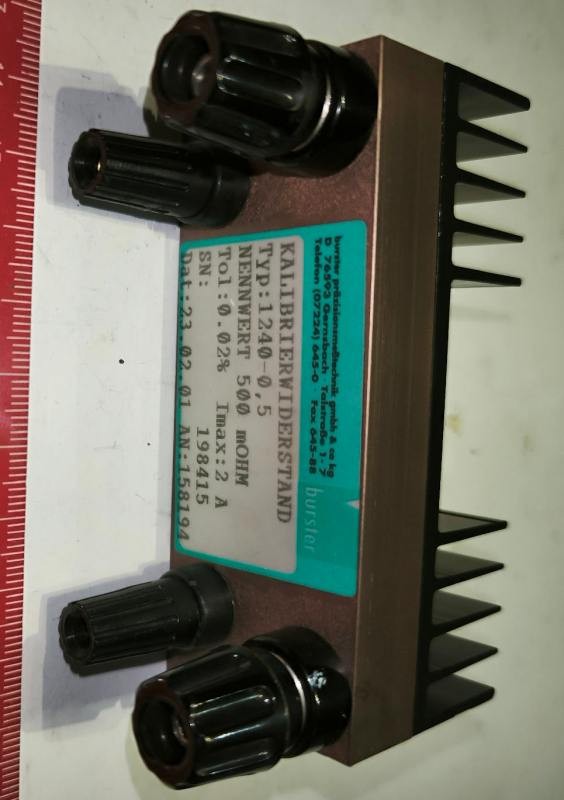 kalibrační odpor 500mOHM Imax: 2A, BURSTER typ 1240-0,5 .. cena na dotaz / price on request