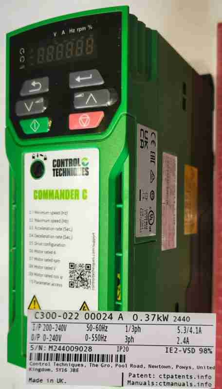 C300-02200024-A-0,37kW  - Frekvenční měnič NIDEC  .. cena na dotaz / price on request