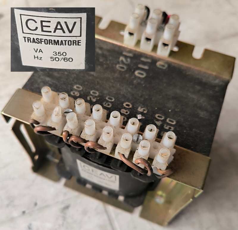 transformátor CEAV 350VA 50/60Hz  0-190-220-260-380-415-440-550V / 0-110-120V .. použitý / used .. na ND