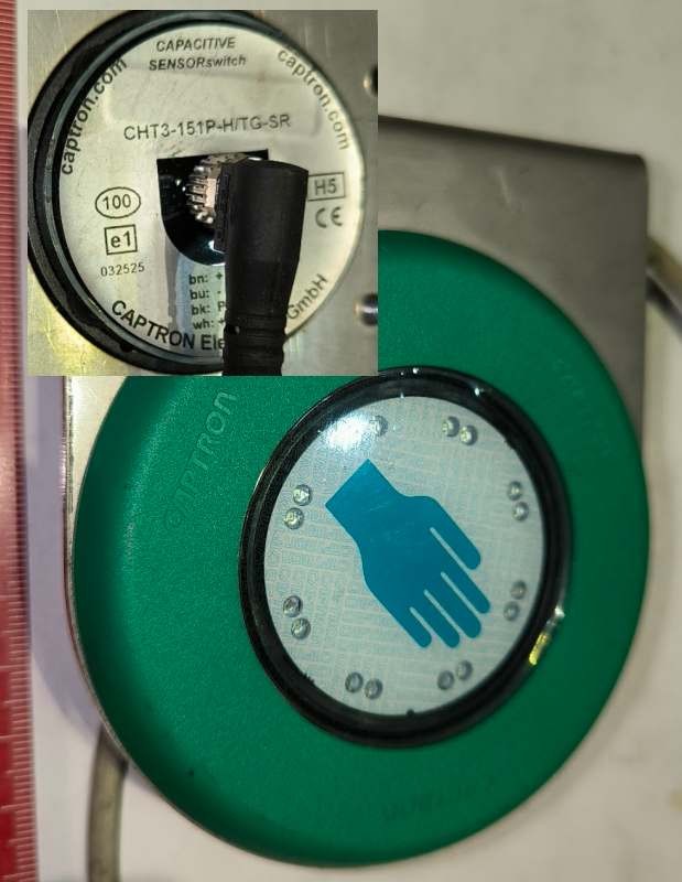 CHT3-151P-H/TG-SR - Kapacitní tlačítko Captron, zelená barva  .. použitý / used