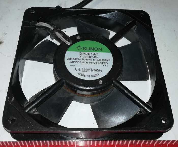 ventilátor DP201AT SUNON 120x120x25mm, 230V/100mA, 19W,  2150 RPM, 44dB,  kuličkové .. otestován