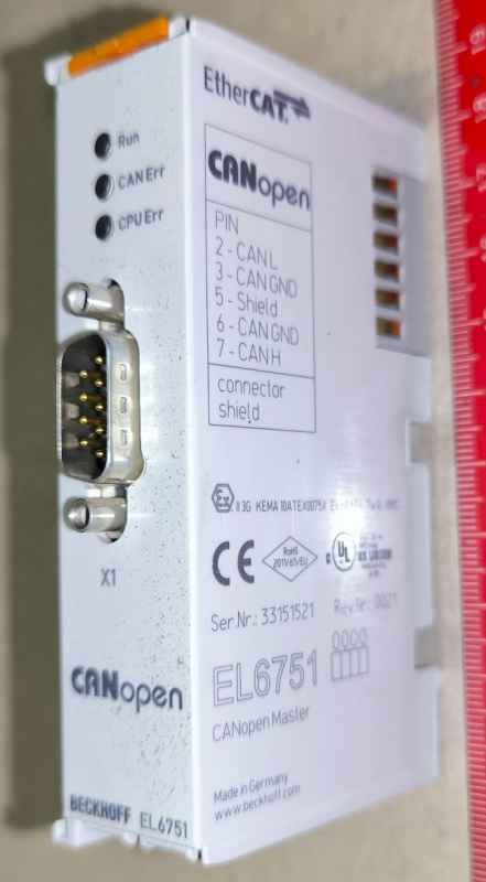 EL6751 - BECKHOFF - EtherCAT Terminal, 1-channel communication interface, CANopen, master/slave  .. použitý / used   .. cena na dotaz / price on request