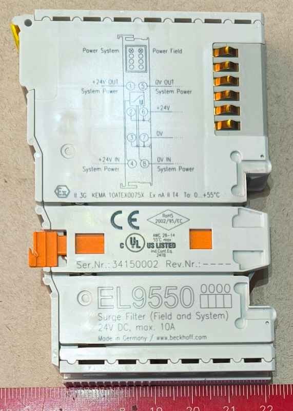 EL9550 - BECKHOFF -EtherCAT Terminal, surge filter, system and field supply, 1.5 A/10 A  .. použitý / used   .. cena na dotaz / price on request
