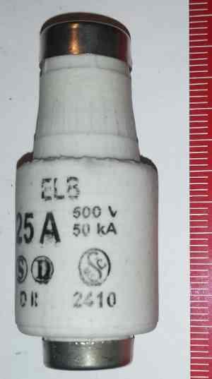pojistka E.L.B. DII 25A 500V flink - rychlá  .. balení 5ks za  90Kč