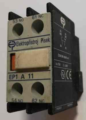 není skladem - EP1A11 Blok pomocných kontaktů, montáž čelně, 1Z +1V Elektropřístroj, z demontáže