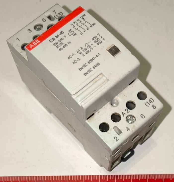 Stykač modulový instalační 24A ESB 24-40 230-240VAC/DC - ABB  .. použitý / used  .. cena na dotaz / price on request