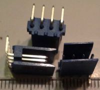 AMP  281698-4  HEADER, THT, RIGHT ANGLE, 2.54MM, 4WAY .. balení 15ks za 30Kč