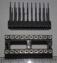 není skladem - patice precidip DIN20, dlouhé nohy ... balení 7ks za 100Kč