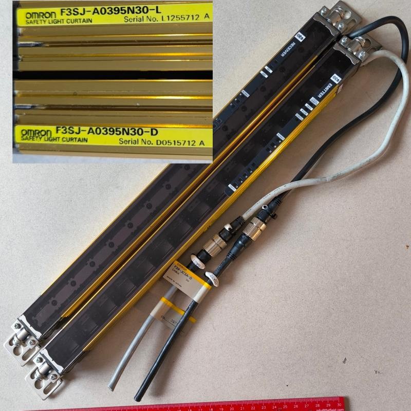 OMRON  F3SJ-A0395N30-L + F3SJ-A0395N30-D7 - safety light curtain  .. použitý / used