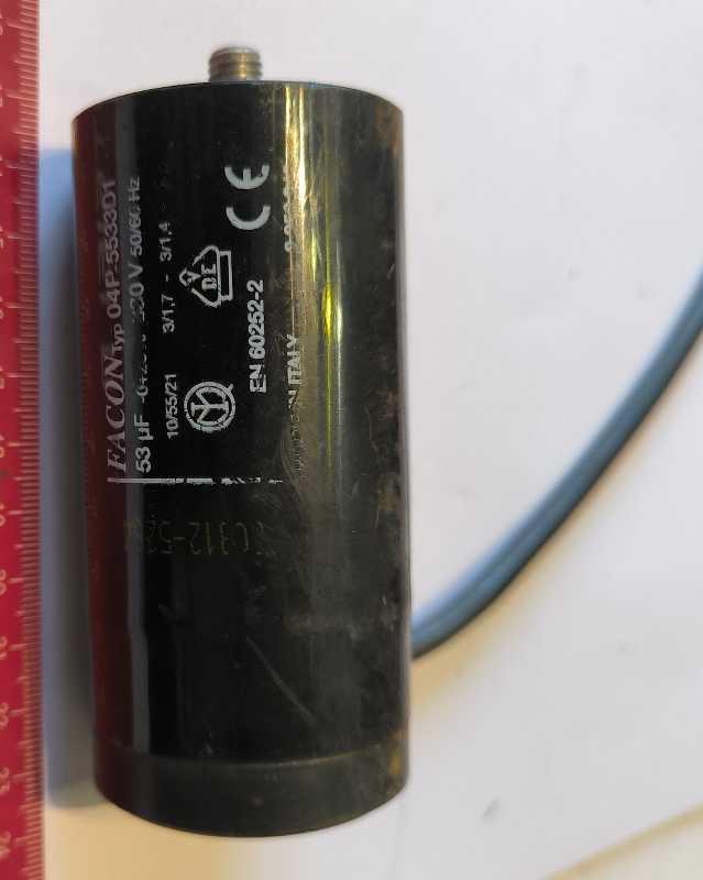 C 53uF 330V 50/60Hz - FACON typ 04P.5533D1  .. použitý / used