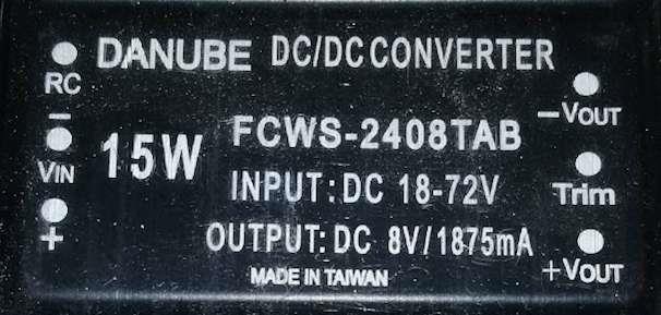 FCWS-2408TAB -  DC/DC měnič 18-72V  8V/1875mA 15W