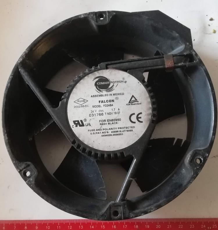 není skladem - ventilátor d=170mm, výška 55mm FALCON FD24B4, 24V 1,7A  z demontáže, otestován