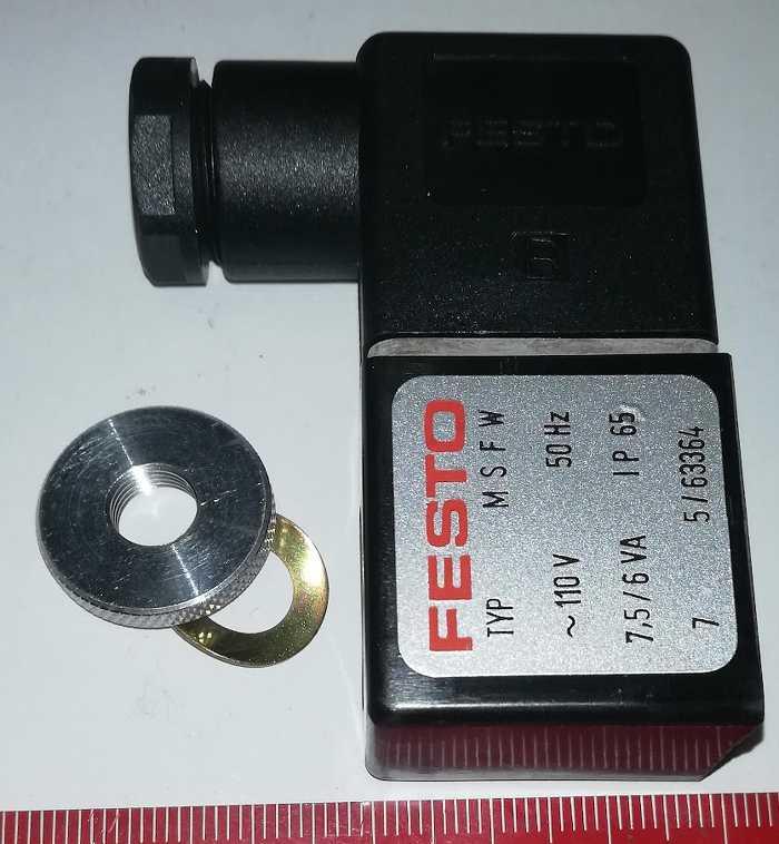 FESTO 63364 - 110Vac 50Hz - Cívka solenoidového ventilu + konektor