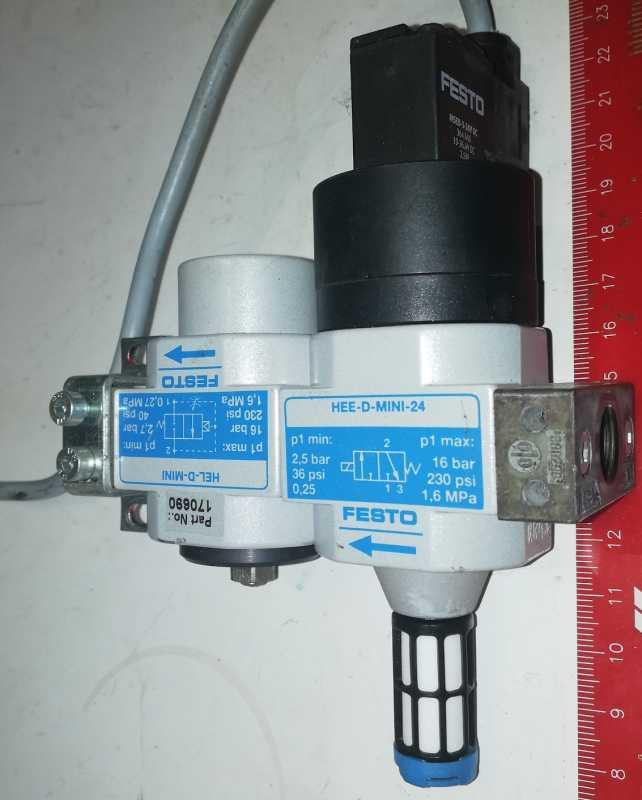 FESTO sestava z demontáže - HEE-D-MINI-24 + HEL-D-MINI + MSEB-3-24