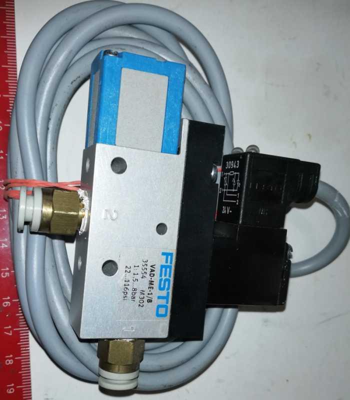 FESTO(28) sestava z demontáže  dle foto, na náhradní díly, VAD-ME-1/8 + KME1-24-2,5-LED