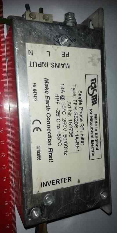 FFR-S520S-14A-RF1 - RASMI Single Phase RFI Filter .. z demontáže / used .. nutno otestovat