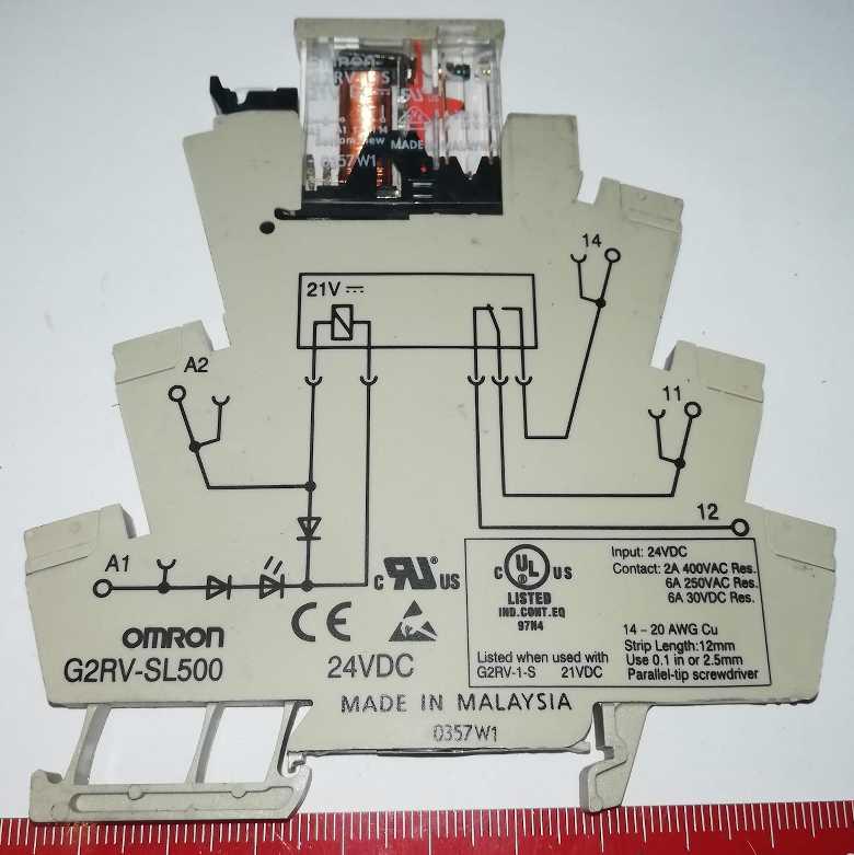 patice G2RV-SL500 + relé G2RV-1-S-21Vdc  .. použitý / used   .. cena na dotaz / price on request