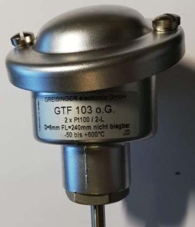 GTF103 Greislinger - 2xPt100/2-L d 6mm, FL-240mm -50-+600°C   .. cena na dotaz / price on request