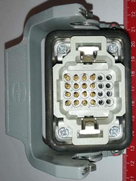 konektory HARTING samec -  použitý / used, částečně osazen