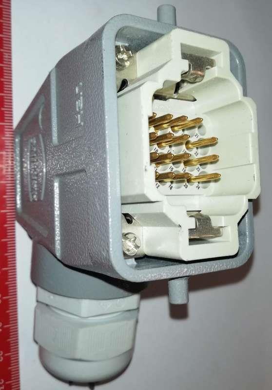 konektory HARTING samec -  použitý / used, částečně osazen (005)