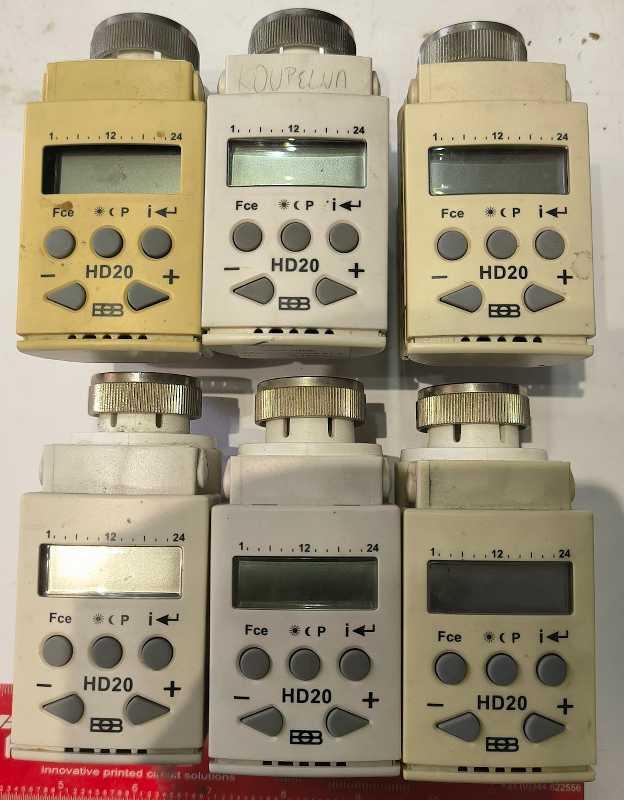 termostatová hlavice HD20 z demontáže, balení 6ks