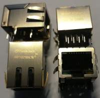 J0011D21BNL PulseJack - 10/100 Base-TX RJ45 1x1 Tab-DOWN with LEDs 8-pin (J0 series) integrated magnetics connector (ICM)