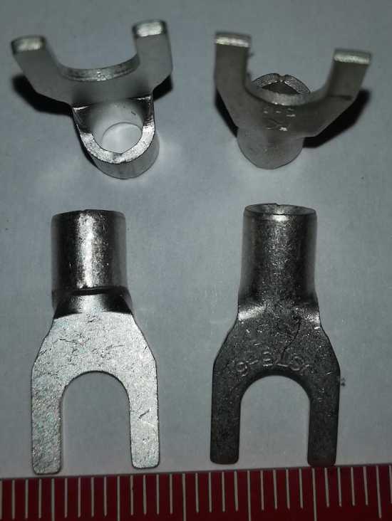 KLAUKE-1650C5 - Krimpovací kabelové oko 4-6qmm tvar vidlice ..  balení 100ks za 150Kč